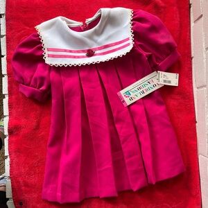 Vintage 1990s  Pink Dress with White Collar